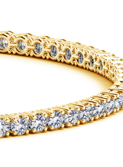 Lab Grown Round Diamond Tennis Bracelet in 14k Yellow Gold (4 cctw F/G VS2/SI1) - Ellie Belle