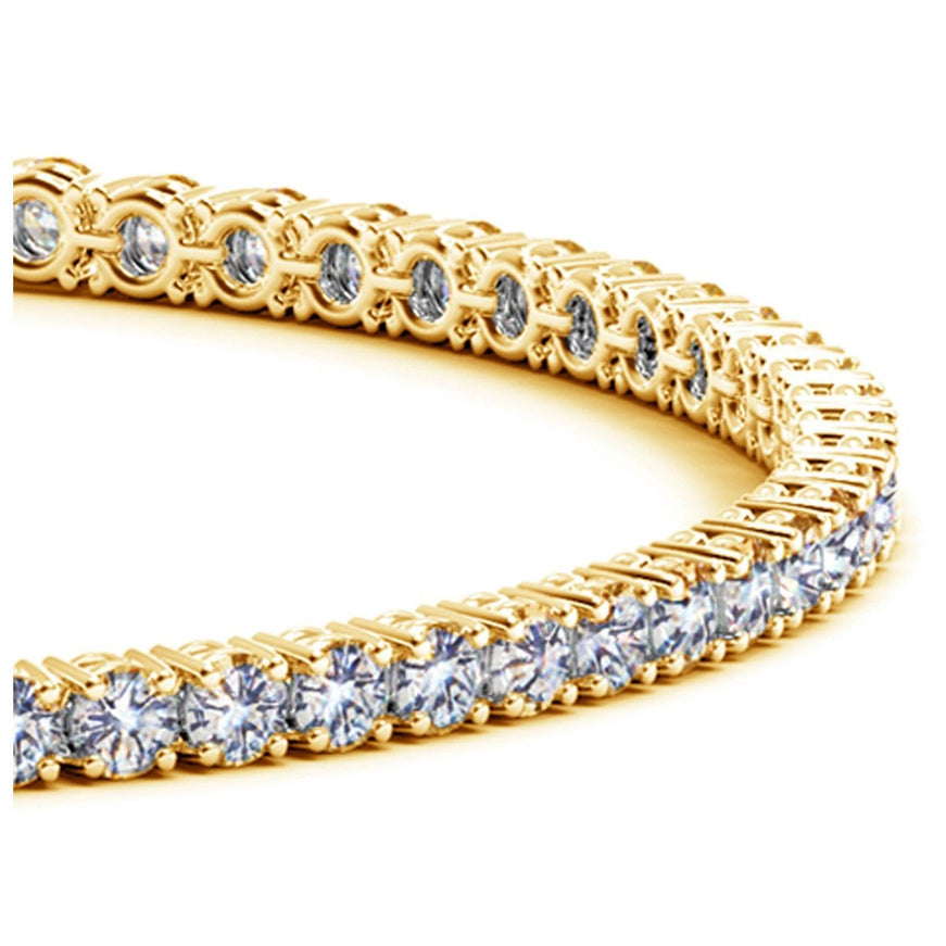 Lab Grown Round Diamond Tennis Bracelet in 14k Yellow Gold (4 cctw F/G VS2/SI1) - Ellie Belle