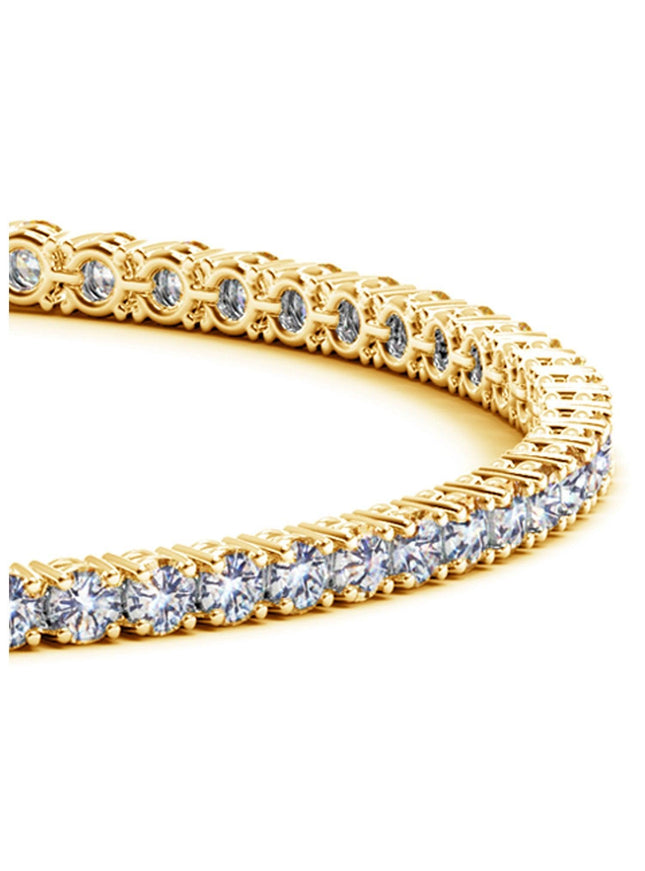 Lab Grown Round Diamond Tennis Bracelet in 14k Yellow Gold (4 cctw F/G VS2/SI1) - Ellie Belle