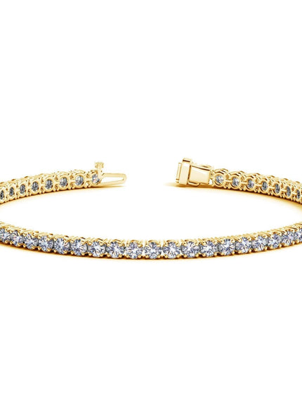 Lab Grown Round Diamond Tennis Bracelet in 14k Yellow Gold (5 cctw F/G VS2/SI1) - Ellie Belle