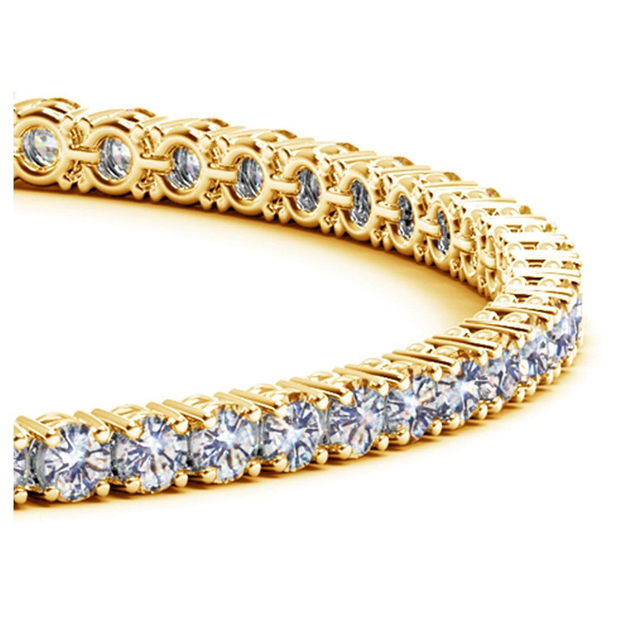 Lab Grown Round Diamond Tennis Bracelet in 14k Yellow Gold (5 cctw F/G VS2/SI1) - Ellie Belle