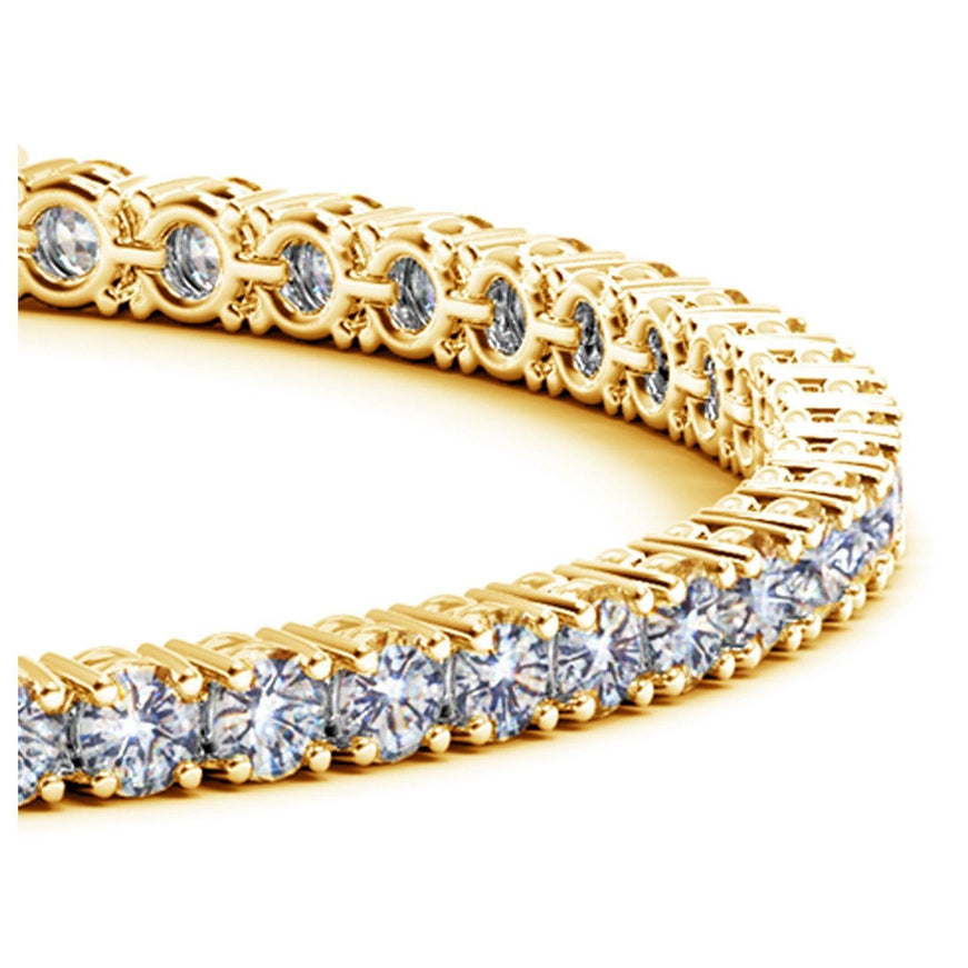 Lab Grown Round Diamond Tennis Bracelet in 14k Yellow Gold (6 cctw F/G VS2/SI1) - Ellie Belle