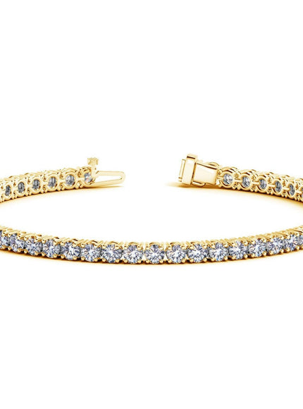 Lab Grown Round Diamond Tennis Bracelet in 14k Yellow Gold (7 cctw F/G VS2/SI1) - Ellie Belle