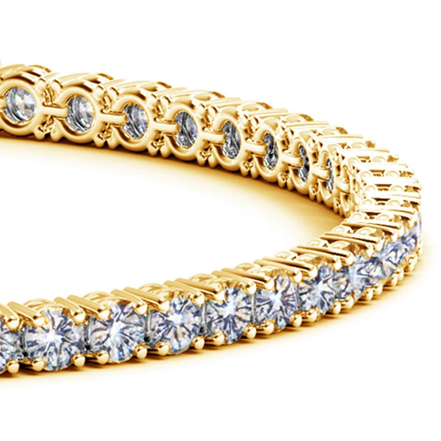 Lab Grown Round Diamond Tennis Bracelet in 14k Yellow Gold (7 cctw F/G VS2/SI1) - Ellie Belle