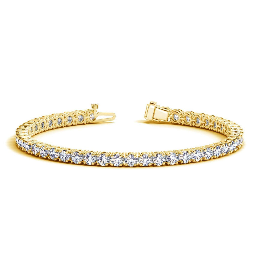 Lab Grown Round Diamond Tennis Bracelet in 14k Yellow Gold (8 cctw F/G VS2/SI1) - Ellie Belle