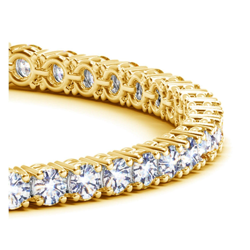 Lab Grown Round Diamond Tennis Bracelet in 14k Yellow Gold (8 cctw F/G VS2/SI1) - Ellie Belle