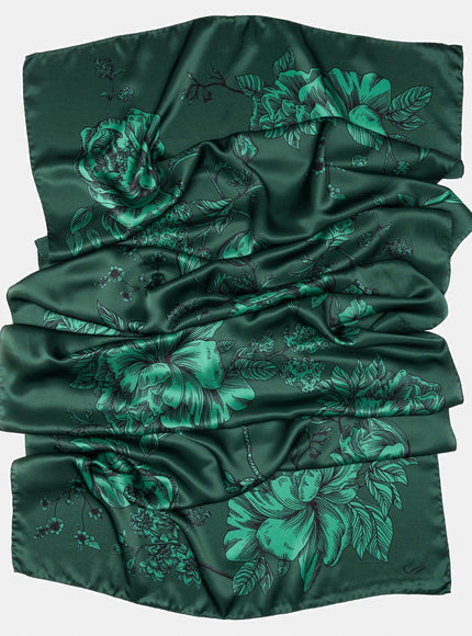 Elizabetta Isabella Silk Scarf Shawl in Malachite Green - photo 3