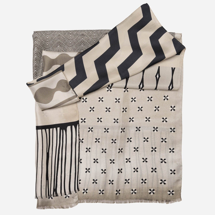 Elizabetta Atri Large Silk Scarf in Sand