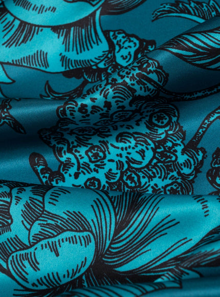 Elizabetta Isabella Silk Scarf Shawl in Peacock Blue - photo 5