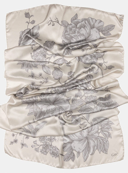 Elizabetta Isabella Silk Scarf Shawl in Pearl Grey - photo 3