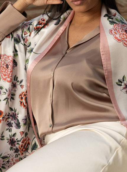 Elizabetta Bella Silk Scarf/Shawl - Rose