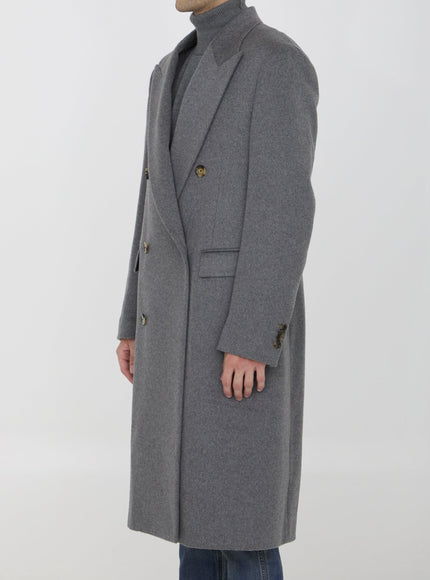 Lardini Classic Cashmere Coat in Gray - Ellie Belle