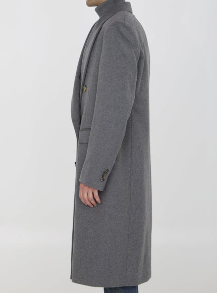 Lardini Classic Cashmere Coat in Gray - Ellie Belle