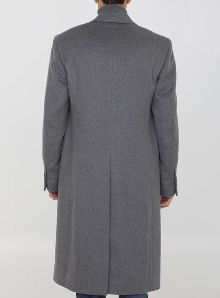 Lardini Classic Cashmere Coat in Gray - Ellie Belle