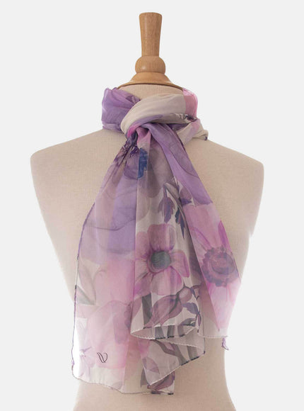 Elizabetta Campo de' Fiori - Long Sheer Silk Scarf - Lavender