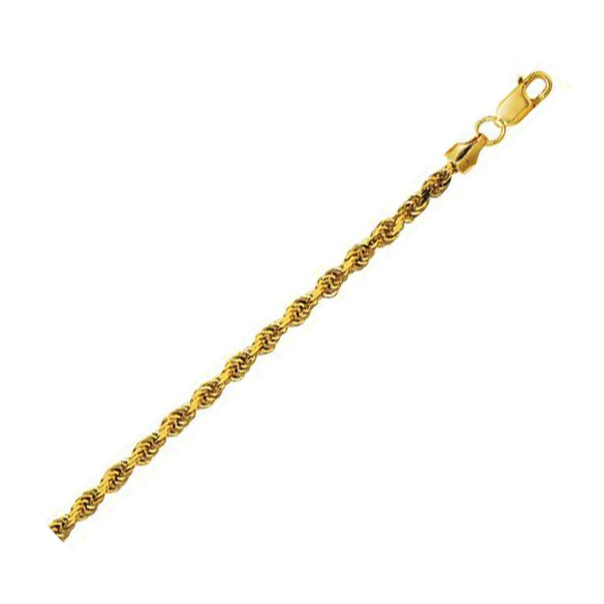 Lite Rope Chain Bracelet in 10k Yellow Gold (3.2 mm) - Ellie Belle