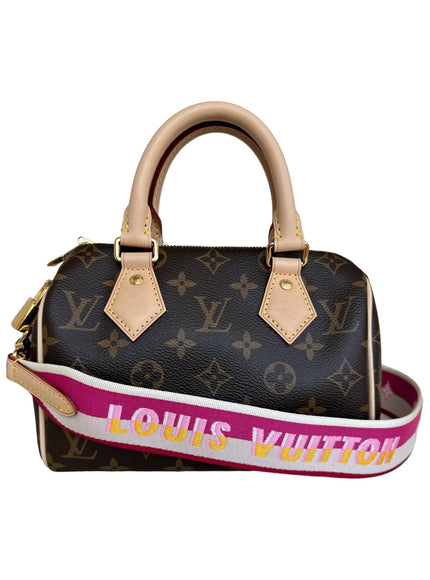 Louis Vuitton Monogram Speedy 20 with Pink Canvas Strap - Ellie Belle