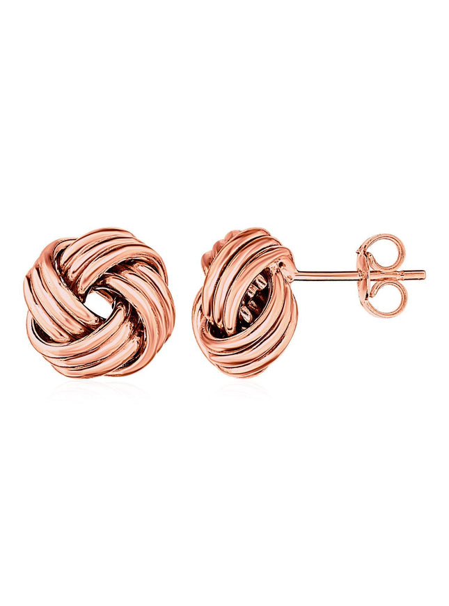 Love Knot Post Earrings in 14k Rose Gold - Ellie Belle