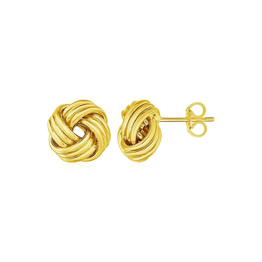 Love Knot Post Earrings in 14k Yellow Gold - Ellie Belle