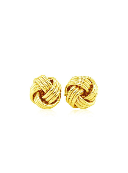 Love Knot Post Earrings in 14k Yellow Gold - Ellie Belle