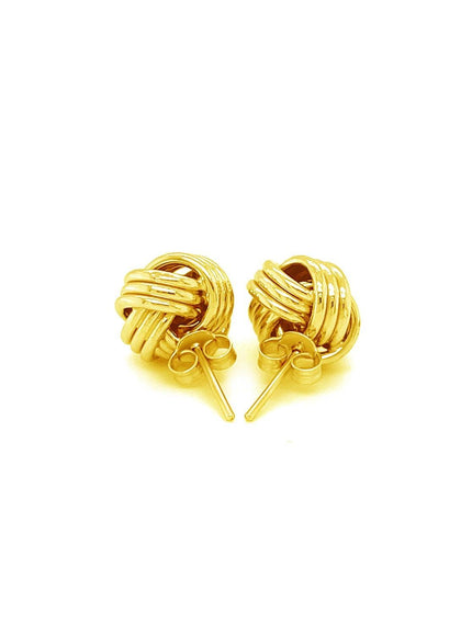 Love Knot Post Earrings in 14k Yellow Gold - Ellie Belle