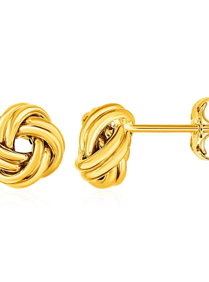 Love Knot Post Earrings in 14k Yellow Gold - Ellie Belle