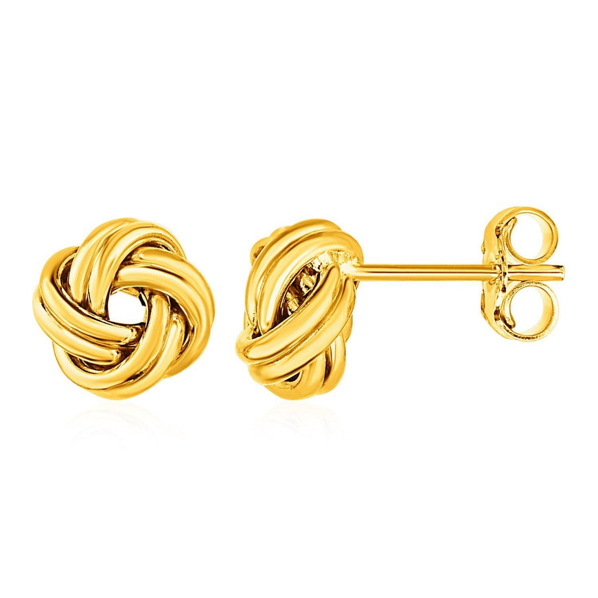 Love Knot Post Earrings in 14k Yellow Gold - Ellie Belle