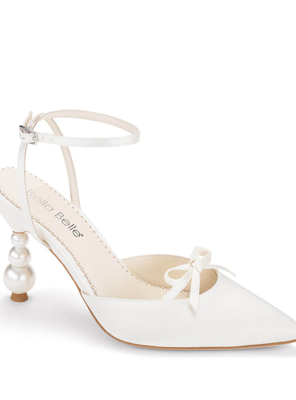 Bella Belle Lumi Ivory Pearl Heel Bridal Pumps