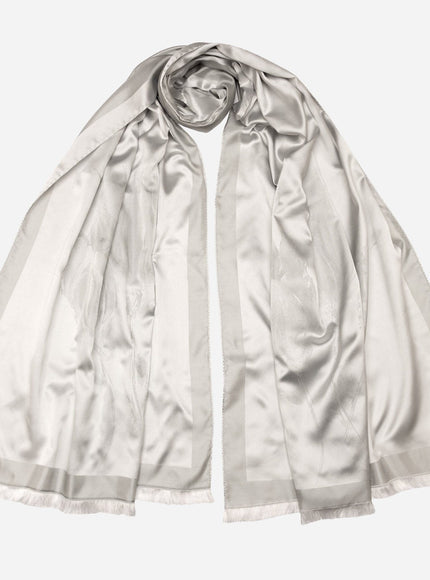 Elizabetta Fortuna Silk Shawl - Silver Pearl