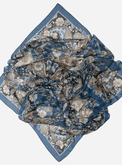 Elizabetta Stella Modal Cashmere Scarf Shawl in Blue Marine