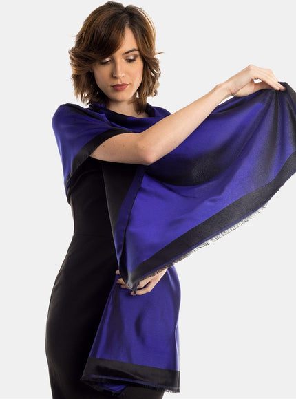 Elizabetta Fortuna Silk Shawl - Sapphire Blue