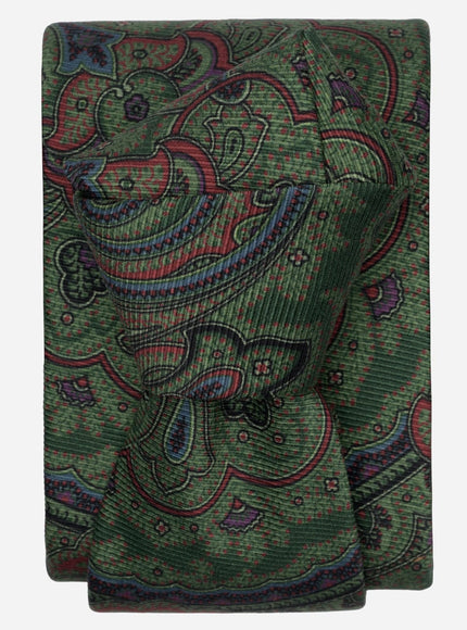 Elizabetta Cosimo Printed Madder Silk Tie Green
