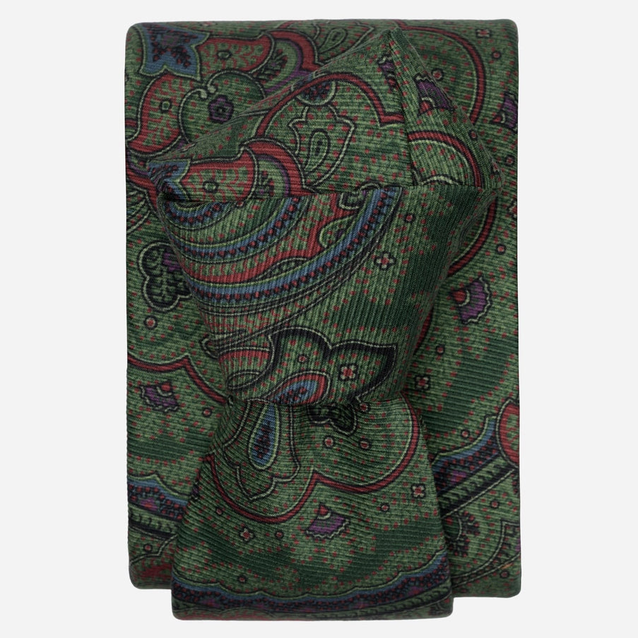 Elizabetta Cosimo Printed Madder Silk Tie Green