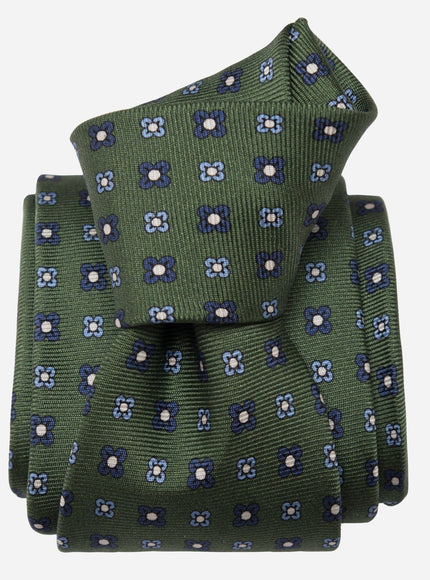 Elizabetta Siracusa Printed Silk Tie Green