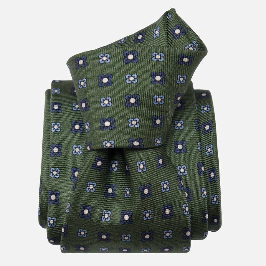Elizabetta Siracusa Printed Silk Tie Green