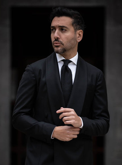 Elizabetta Barbera Silk Jacquard Tie in Black