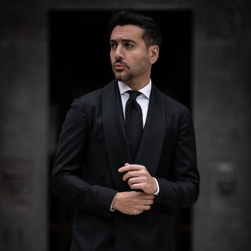 Elizabetta Barbera Silk Jacquard Tie in Black