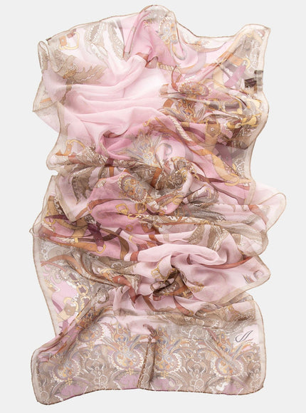 Elizabetta Alessandra Long Sheer Silk Scarf - Cameo Pink