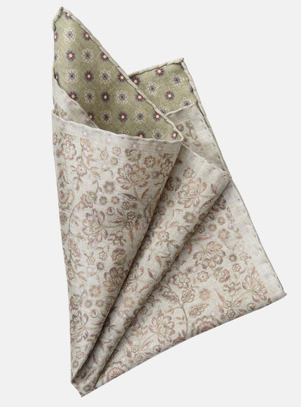 Elizabetta Pascal Silk Pocket Square Sage Green