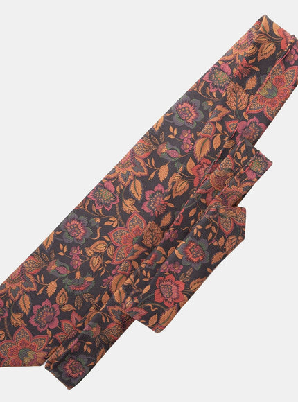 Elizabetta Calvino Printed Madder Silk Tie - Black