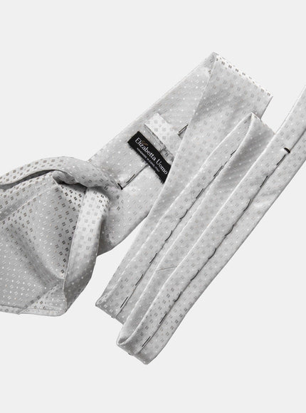 Elizabetta Barbera Silk Jacquard Tie - Silver