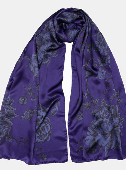Elizabetta Isabella Silk Scarf Shawl in Indigo Blue