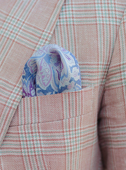 Elizabetta Assisi Double Sided Silk Pocket Square - Lavender