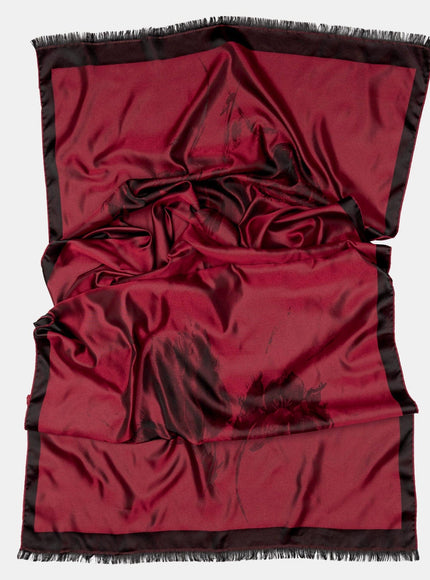 Elizabetta Fortuna Silk Shawl - Ruby Red