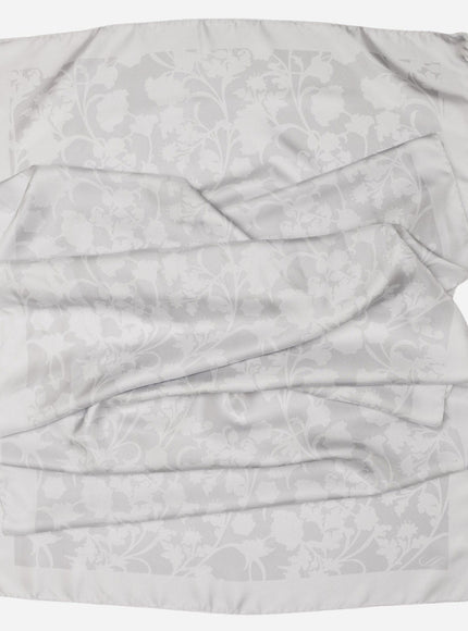 Elizabetta Regina Silk Scarf Shawl - Silver Pearl