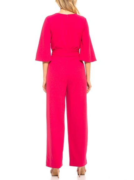 Alexa Admor Pink Flared Sleeve Jumpsuit