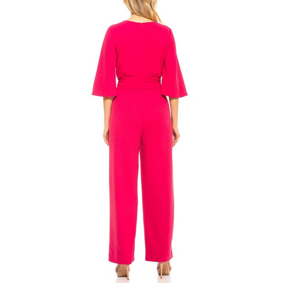 Alexa Admor Pink Flared Sleeve Jumpsuit