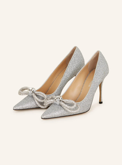 Mach & Mach Double Bow Crystal-Embellished Pumps - Ellie Belle