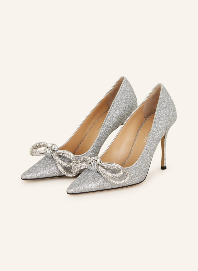 Mach & Mach Double Bow Crystal-Embellished Pumps - Ellie Belle