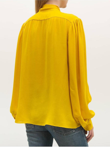 Maison Margiela Pussy-bow Blouse In Yellow - Ellie Belle